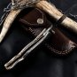 Custom Handmade D2 Steel Folding Knife, Hand Engraved Pocket Knife With Sheath.