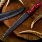 CUSTOM HANDMADE D2 STEEL MATE BLACK FILLET KNIFE  CHEF KNIFE WITH LEATHER SHEATH