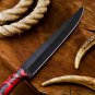CUSTOM HANDMADE D2 STEEL MATE BLACK FILLET KNIFE  CHEF KNIFE WITH LEATHER SHEATH