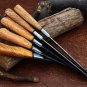 Custom Handmade Damascus Steel 5pice Chef Knife Kitchen set with leather Rolbag