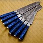Handmade Professional Kitchen Damascus Knife Set, 7piece With leather Roll Bag