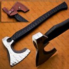 STUNNING CUSTOM HANDMADE CARBON STEEL VIKING TOMAHAWK HATCHET AXE WITH SHEATH