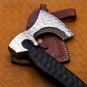 STUNNING CUSTOM HANDMADE CARBON STEEL VIKING TOMAHAWK HATCHET AXE WITH SHEATH