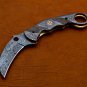 Customized Handmade Damascus Karambit Knife Damascus Handle with Lethathe Sheath