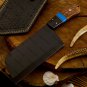 12"customized Handmade  Cleaver Chef Knife Rose Wood Handle with Leather Sheath