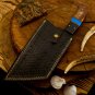 12"customized Handmade  Cleaver Chef Knife Rose Wood Handle with Leather Sheath