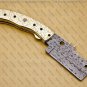 Customized Handmade Damasuse Pocket Knife Ingravable Bras Handle Leather Sheath