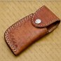 Customized Handmade Damasuse Pocket Knife Ingravable Bras Handle Leather Sheath