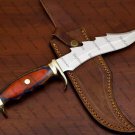 Customized Handmade J2 Steel Hunting Bowie Knife Fixed Blade with Leather sheath