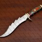 Customized Handmade J2 Steel Hunting Bowie Knife Fixed Blade with Leather sheath