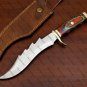 Customized Handmade J2 Steel Hunting Bowie Knife Fixed Blade with Leather sheath