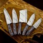 5pice Customized Handmade J2 Kitchen Chef Set wood Handle with Lethathe Rollbag