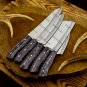5pice Customized Handmade J2 Kitchen Chef Set wood Handle with Lethathe Rollbag