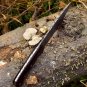 Custom Handmade Dmascus Bowi Hunting knife With Leather Sheath