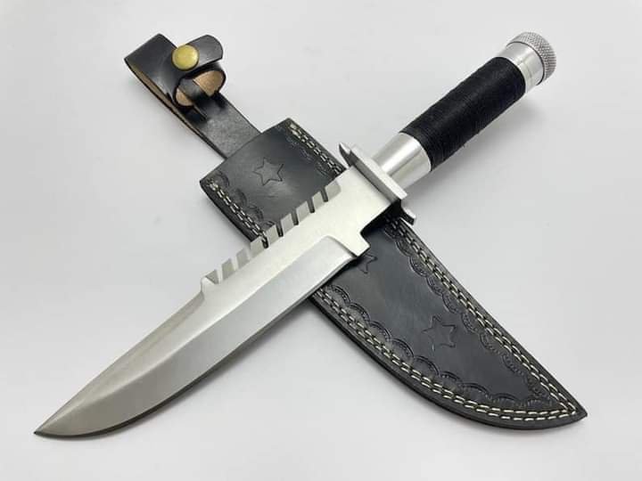 Custom Handmade spring steel Commando knife With Leather Sheath