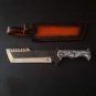 Custom Handmade Carbon Steel Traker knife With Leather Sheath
