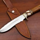 Custom Handmade D2 Steel Hunting Bowie knife With Leather Sheath