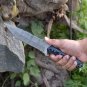 Custom Handmade Dmascus Tanto Fix Blade Hunting knife With Leather Sheath