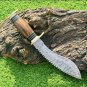 Custom Handmade Dmascus Kukkri knife With Leather Sheath