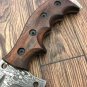 Custom Handmade Damascus Tracker knife Walnut Wood Handle With Leather Sheath