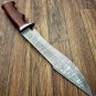 Custom Handmade Dmascus Hunting Camping Bowie knife With Leather Sheath