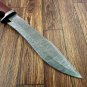 Custom Handmade Dmascus Hunting Camping Bowie knife With Leather Sheath