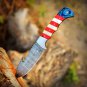 Custom Handmade Damascus Gut Hook pukka Wood Handle knife With Leather Sheath