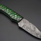 Custom Handmade Dmascus Bowi Skinner,Hunting knife With Leather Sheath