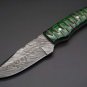 Custom Handmade Dmascus Bowi Skinner,Hunting knife With Leather Sheath