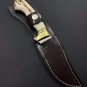 Custom Handmade Dmascus Bowi Hunting knife With Leather Sheath