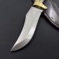 Custom Handmade Dmascus Bowi Hunting knife With Leather Sheath
