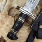 Custom Handmade Dmascus Bowi Hunting knife With Leather Sheath