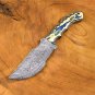 Custom Handmade Dmascus Tracker Hunting knife With Leather Sheath