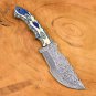 Custom Handmade Dmascus Tracker Hunting knife With Leather Sheath