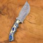 Custom Handmade Dmascus Tracker Hunting knife With Leather Sheath