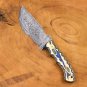 Custom Handmade Dmascus Tracker Hunting knife With Leather Sheath