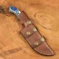 Custom Handmade Dmascus Tracker Hunting knife With Leather Sheath