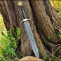 Custom Handmade Dmascus Single Hand Viking Sword With Leather Sheath