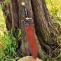 Custom Handmade Dmascus Single Hand Viking Sword With Leather Sheath
