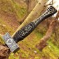 Custom Handmade Carbon Steel Engraved Hummer With Leather Sheath