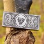 Custom Handmade Carbon Steel Engraved Hummer With Leather Sheath