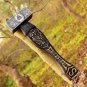 Custom Handmade Carbon Steel Engraved Hummer With Leather Sheath