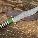 Custom Handmade Damascus Eagle Bowi Hunting knife With Leather Sheath