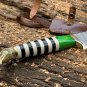 Custom Handmade Damascus Eagle Bowi Hunting knife With Leather Sheath
