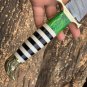 Custom Handmade Damascus Eagle Bowi Hunting knife With Leather Sheath