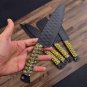 Custom Handmade J2 Steel 5 Pice Chef Set With Leather Sheath