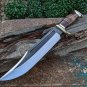 Custom Handmade High Carbon 1015 Bowi Hunting knife With Leather Sheath