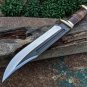 Custom Handmade High Carbon 1015 Bowi Hunting knife With Leather Sheath