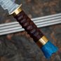 Custom Handmade Damascus Dagger Hunting knife With Leather Sheath