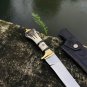Custom Handmade J2 Steel Hunting,Camping knife With Leather Sheath